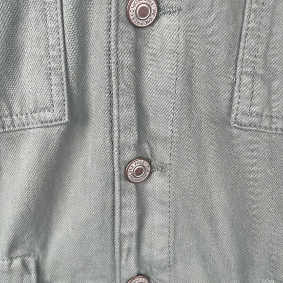 Free People We The Free People Womens Sz Medium Marci Jumpsuit‎ in Washed Army - Picture 6 of 8